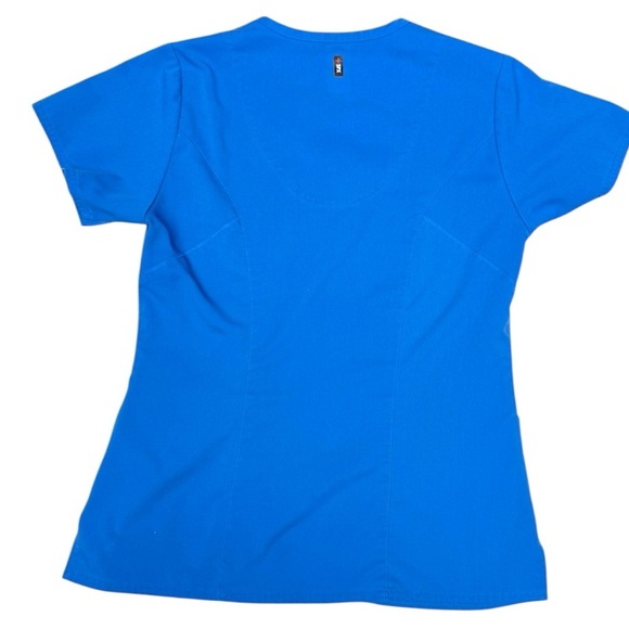 Grey’s Anatomy by Barco Spandex Stretch Kim V-Neck Scrub Top Women’s Small Royal - Picture 5 of 9